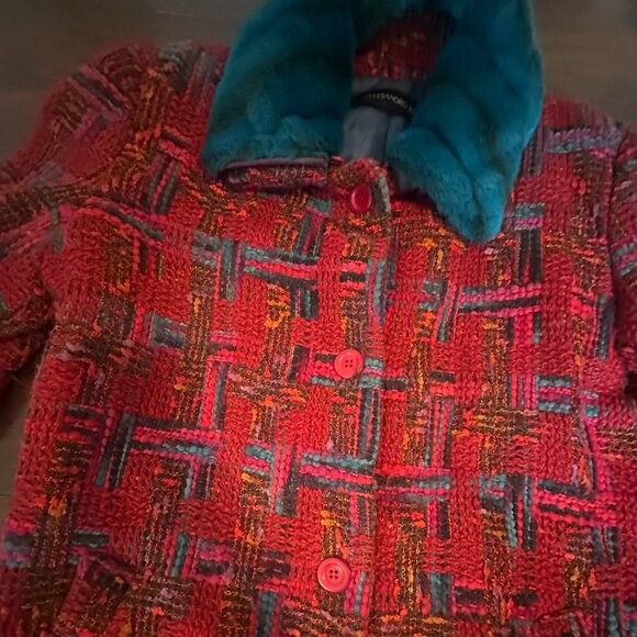 Red Plaid Alessandro Keil Coat - Picture 3 of 4